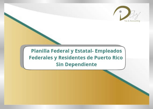 Planilla Estatal y Federal- Servicios por cuenta propia, servicios profesionales o servicios prestados + crédito por trabajo (sin dependientes)